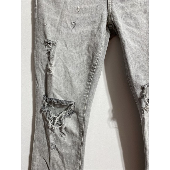 AGOLDE Jeans Women's 26 Gray Grey High Rise Ankle Skinny Stretch Distressed - Picture 5 of 14